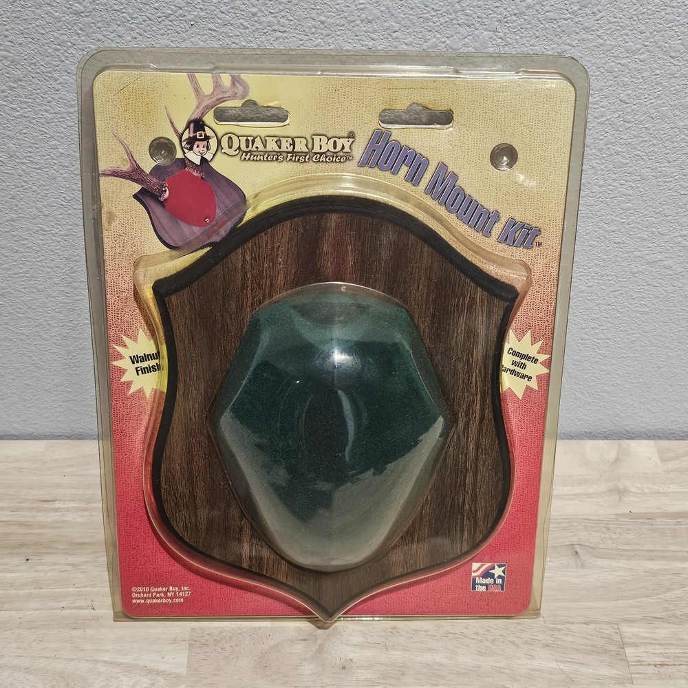 Quaker Boy Horn Mount Kit DIY Antler Mount Kit Wood Plaque w/Green Cover Shroud